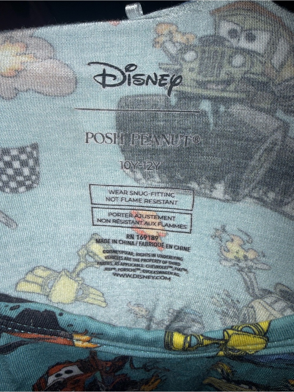 Posh Peanut x Disney Cars Bamboo Pjs Size 10/12 Year PLAY Condition - Picture 2 of 4